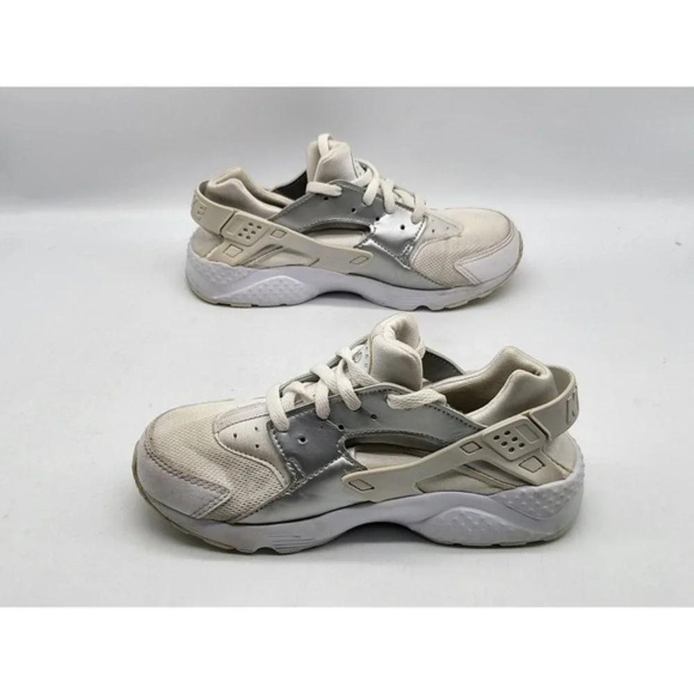 Nike Air Huarache Run GS Kids Sneakers‎ White Silver Youth 1Y